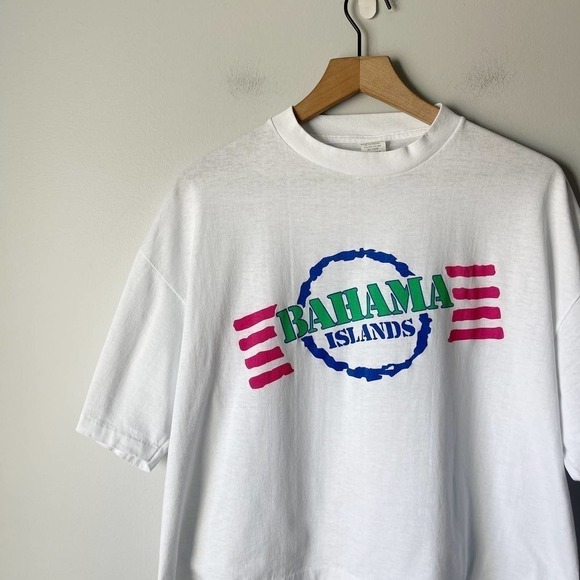 Vintage Single Stitch White Bahama Islands Tee Size OS Small/Medium - Picture 2 of 5